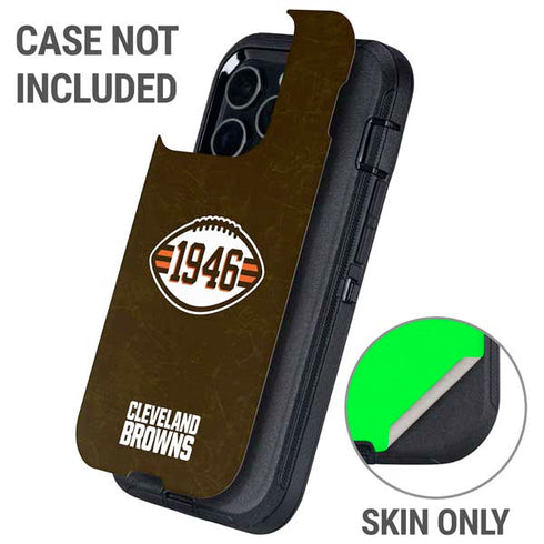 NFL Cleveland Browns Alternate Distressed Otterbox Defender iPhone Skin