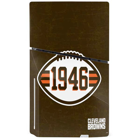 NFL Cleveland Browns Alternate Distressed PS5 Slim Disk Bundle Skin