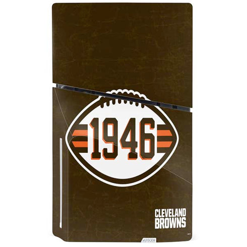 NFL Cleveland Browns Alternate Distressed PS5 Slim Disk Console Skin