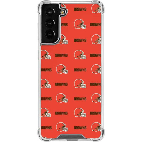 NFL Cleveland Browns Blitz Series Galaxy S21 FE Clear Case