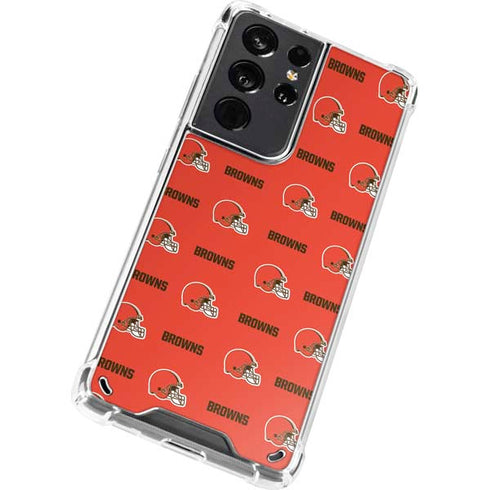 NFL Cleveland Browns Blitz Series Galaxy S21 Ultra 5G Clear Case