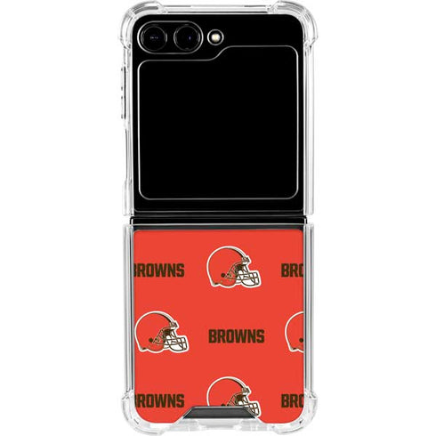 NFL Cleveland Browns Blitz Series Galaxy Z Flip5 5G Clear Case