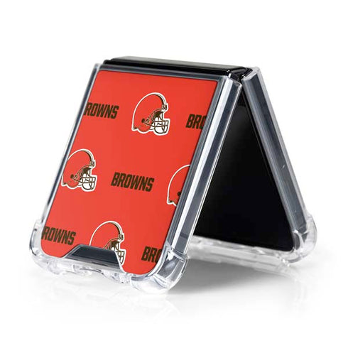 NFL Cleveland Browns Blitz Series Galaxy Z Flip5 5G Clear Case