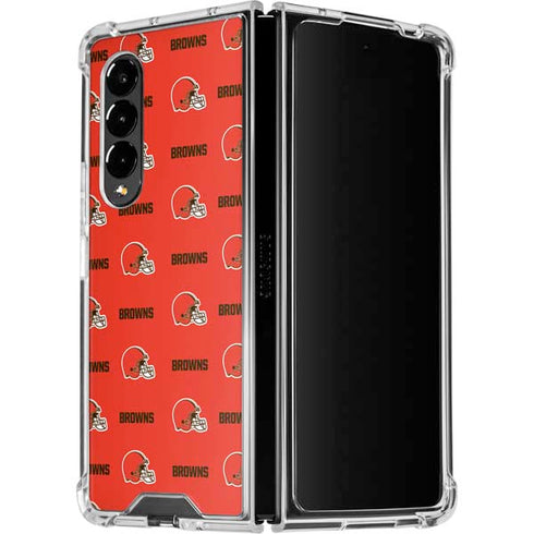 NFL Cleveland Browns Blitz Series Galaxy Z Fold4 5G Clear Case