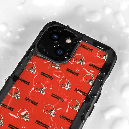 NFL Cleveland Browns Blitz Series iPhone 13 Mini Waterproof Case