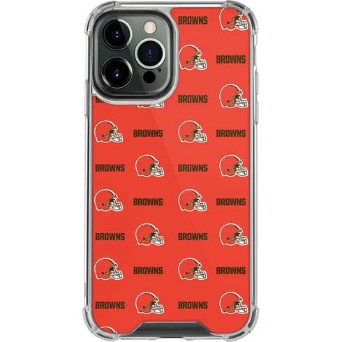 NFL Cleveland Browns Blitz Series iPhone 13 Pro Max Clear Case