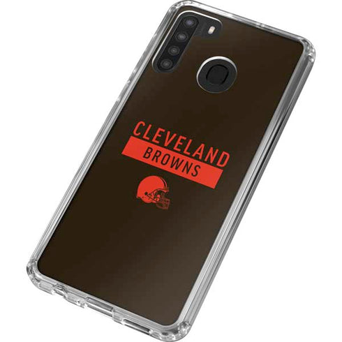 NFL Cleveland Browns Brown Performance Series Galaxy A21 Clear Case