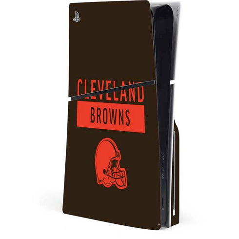NFL Cleveland Browns Brown Performance Series PS5 Slim Disk Console Skin