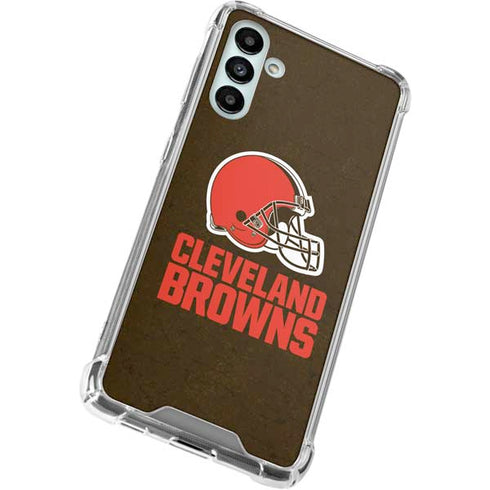 NFL Cleveland Browns Distressed Galaxy A13 5G Clear Case