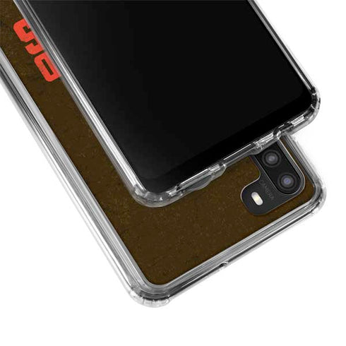 NFL Cleveland Browns Distressed Galaxy A21 Clear Case