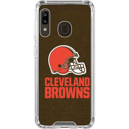 NFL Cleveland Browns Distressed Galaxy A30 Clear Case
