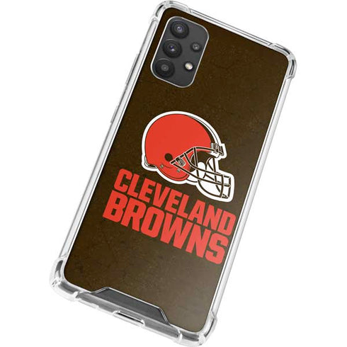 NFL Cleveland Browns Distressed Galaxy A32 5G Clear Case