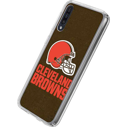 NFL Cleveland Browns Distressed Galaxy A50 Clear Case