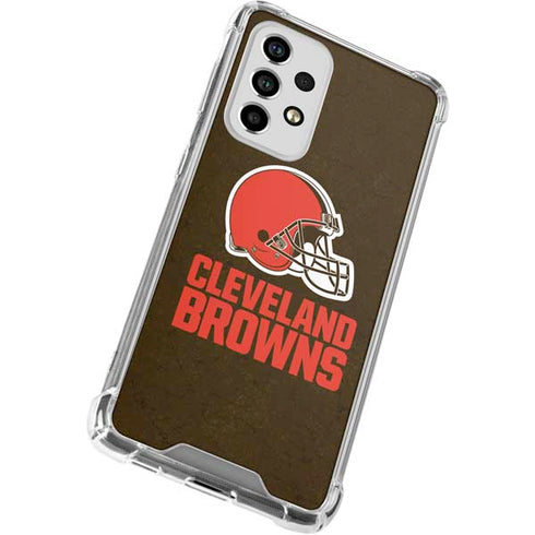 NFL Cleveland Browns Distressed Galaxy A53 5G Clear Case