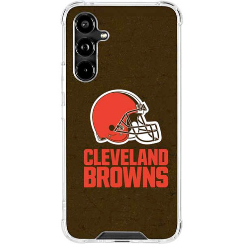 NFL Cleveland Browns Distressed Galaxy A54 5G Clear Case