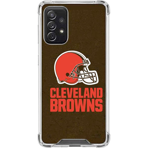 NFL Cleveland Browns Distressed Galaxy A72 5G Clear Case
