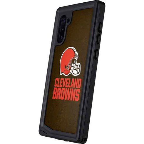 NFL Cleveland Browns Distressed Galaxy Note 10 Waterproof Case