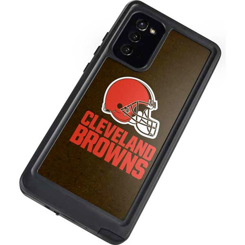 NFL Cleveland Browns Distressed Galaxy Note20 5G Waterproof Case