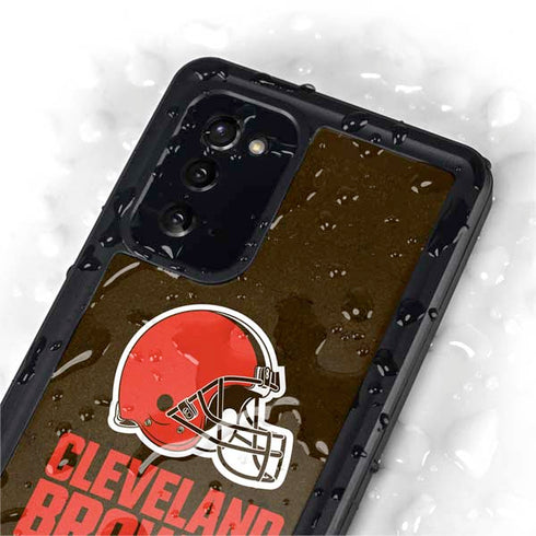 NFL Cleveland Browns Distressed Galaxy Note20 5G Waterproof Case