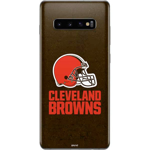 NFL Cleveland Browns Distressed Galaxy S10 Plus Skin