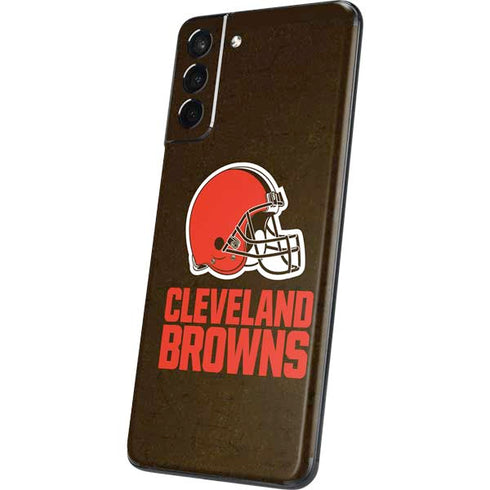 NFL Cleveland Browns Distressed Galaxy S21 Plus 5G Skin