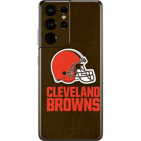 NFL Cleveland Browns Distressed Galaxy S21 Ultra 5G Skin