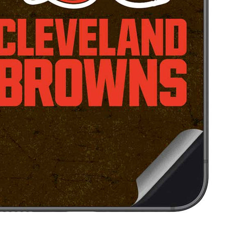 NFL Cleveland Browns Distressed Galaxy S23 FE Skin