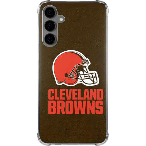 NFL Cleveland Browns Distressed Galaxy S24 Plus Clear Case