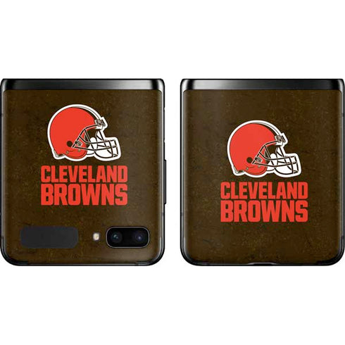NFL Cleveland Browns Distressed Galaxy Z Flip Skin