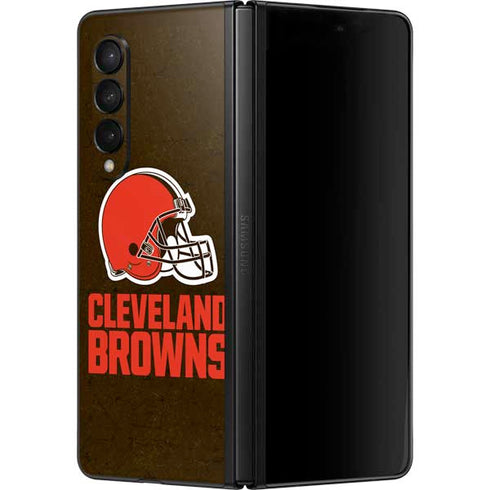 NFL Cleveland Browns Distressed Galaxy Z Fold3 5G Skin
