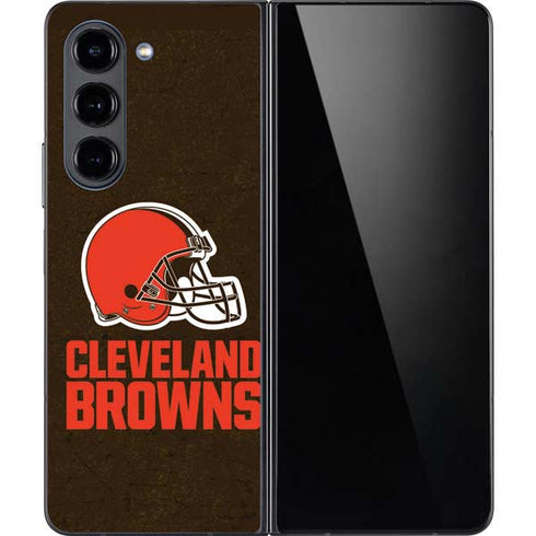 NFL Cleveland Browns Distressed Galaxy Z Fold5 5G Skin