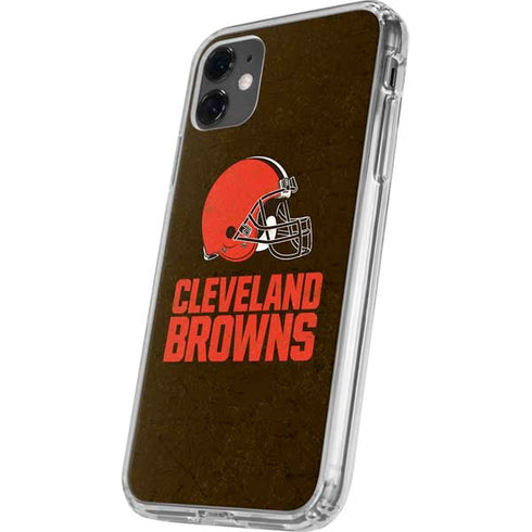 NFL Cleveland Browns Distressed iPhone 11 Clear Case