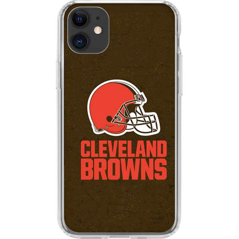 NFL Cleveland Browns Distressed iPhone 11 Clear Case