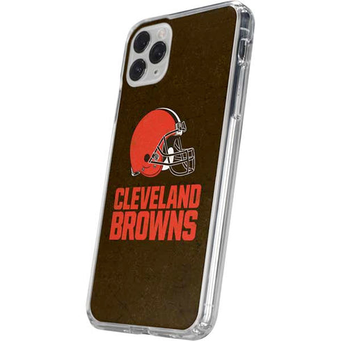 NFL Cleveland Browns Distressed iPhone 11 Pro Clear Case