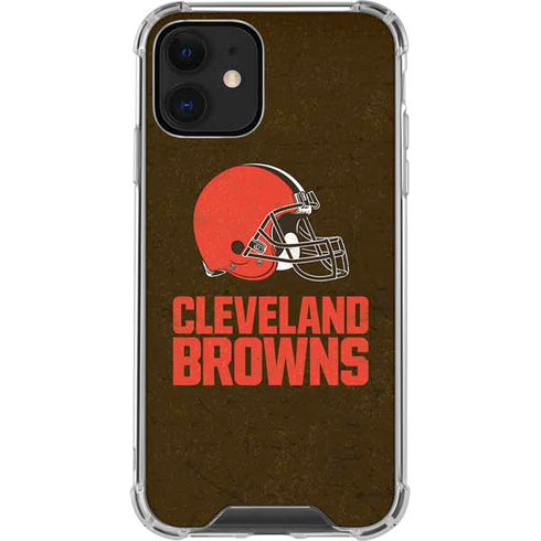 NFL Cleveland Browns Distressed iPhone 12 Clear Case