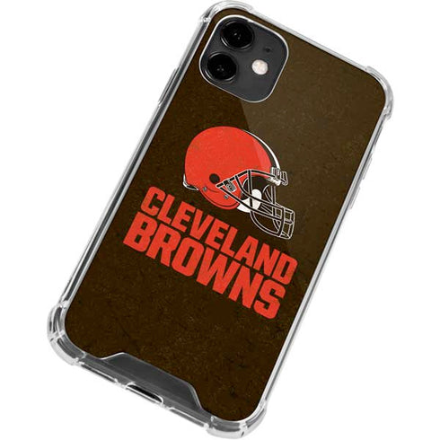 NFL Cleveland Browns Distressed iPhone 12 Mini Clear Case