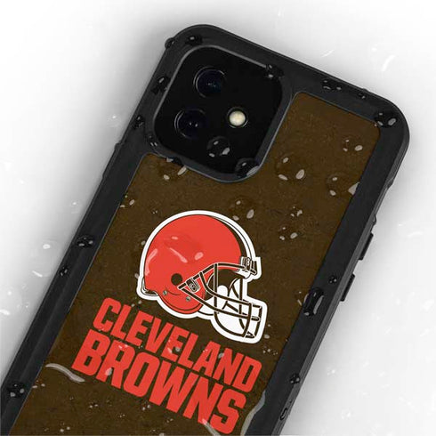 NFL Cleveland Browns Distressed iPhone 12 Mini Waterproof Case