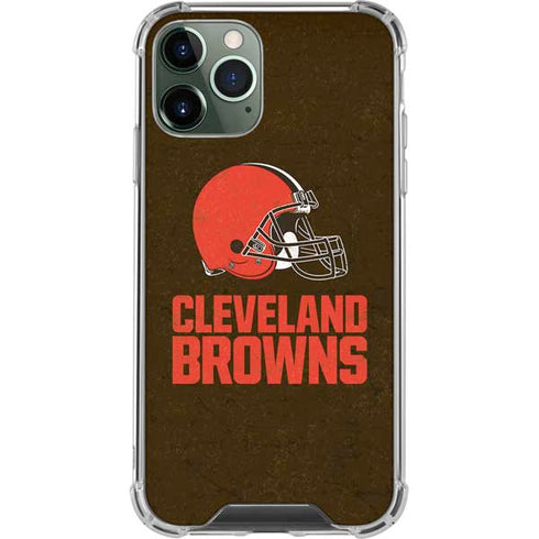 NFL Cleveland Browns Distressed iPhone 12 Pro Clear Case