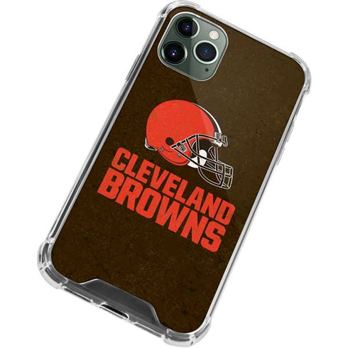 NFL Cleveland Browns Distressed iPhone 12 Pro Clear Case