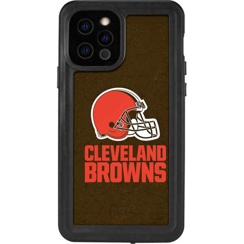 NFL Cleveland Browns Distressed iPhone 12 Pro Waterproof Case