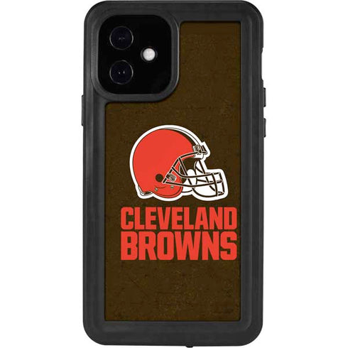 NFL Cleveland Browns Distressed iPhone 12 Waterproof Case