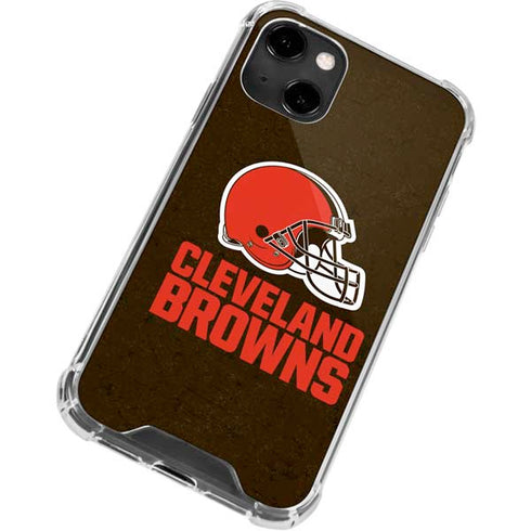 NFL Cleveland Browns Distressed iPhone 13 Clear Case