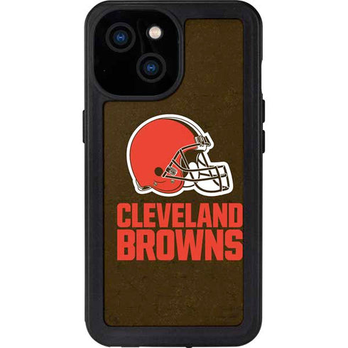 NFL Cleveland Browns Distressed iPhone 13 Mini Waterproof Case
