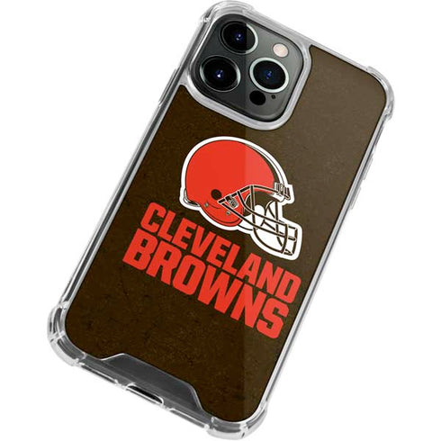 NFL Cleveland Browns Distressed iPhone 13 Pro Clear Case