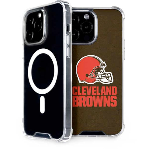 NFL Cleveland Browns Distressed iPhone 13 Pro Max MagSafe Case