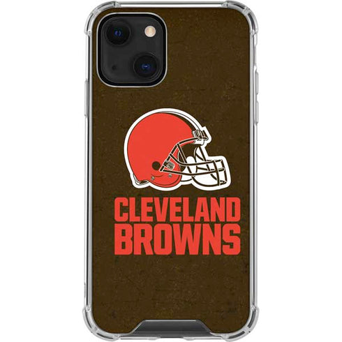 NFL Cleveland Browns Distressed iPhone 14 Clear Case