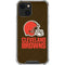 NFL Cleveland Browns Distressed iPhone 15 Plus Clear Case