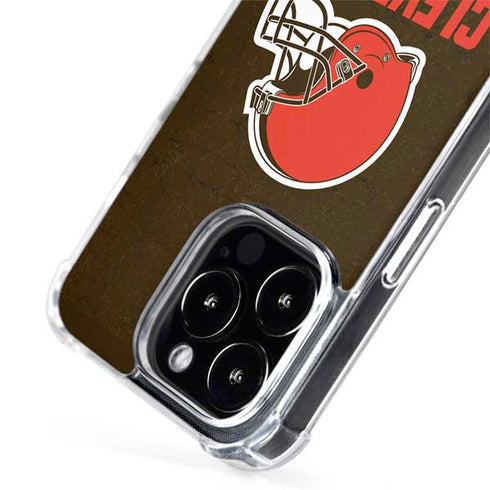 NFL Cleveland Browns Distressed iPhone 15 Pro Max MagSafe Case