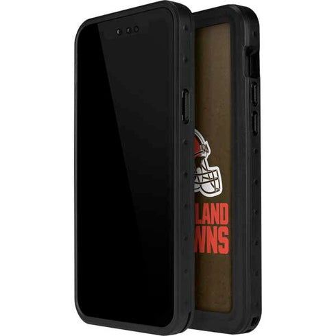 NFL Cleveland Browns Distressed iPhone 14 Pro Max Waterproof Case
