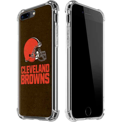 NFL Cleveland Browns Distressed iPhone 7/8 Plus Clear Case